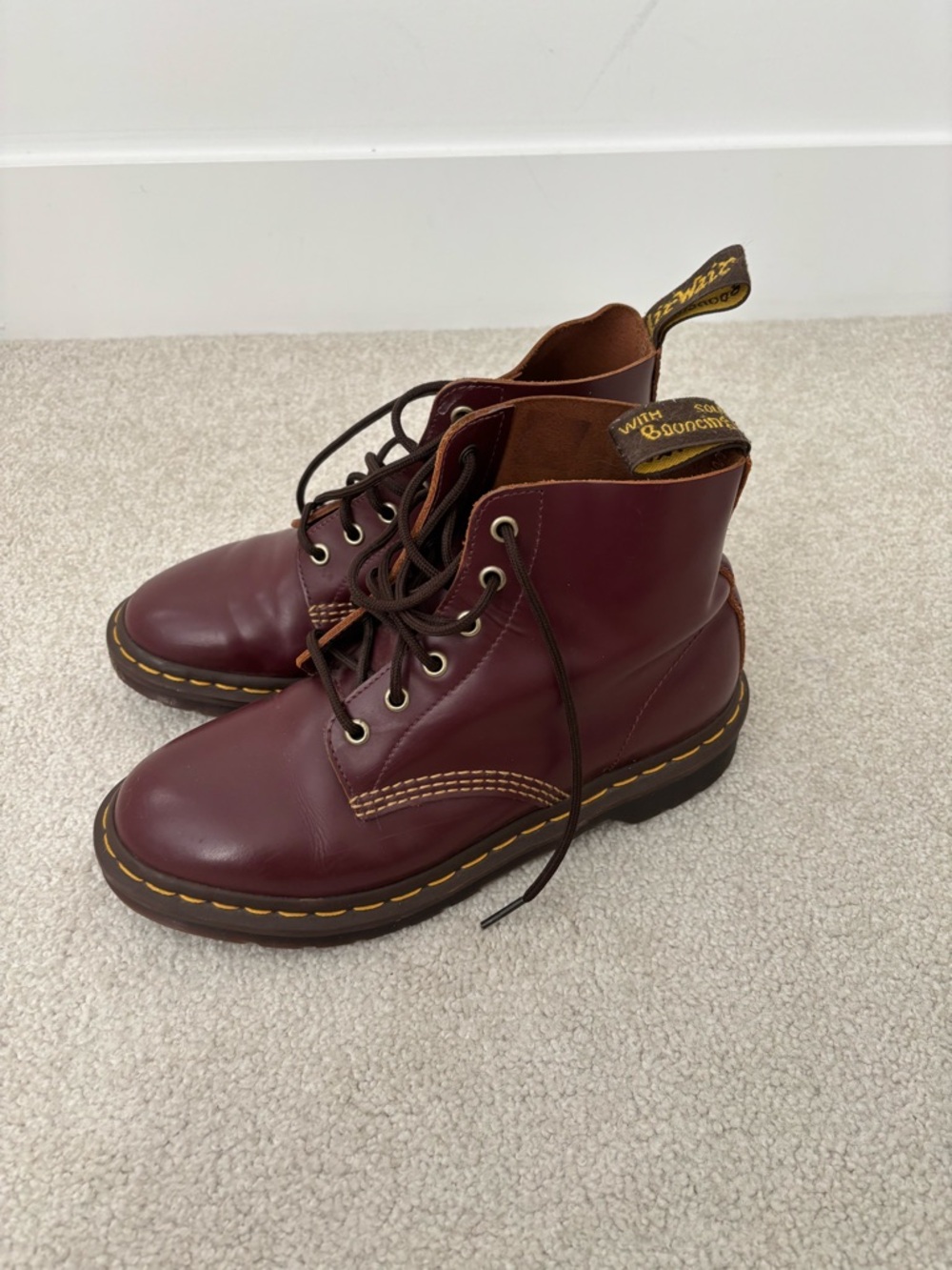 Dr. Martens 101 Vintage Smooth Oxblood Boots Size 8 Women 6 UK - Picture 3 of 9